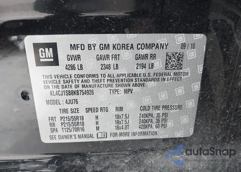 2019 Buick Encore Fwd Sport Touring z USA, uszkodzony, nr VIN KL4CJ1SB8KB754926